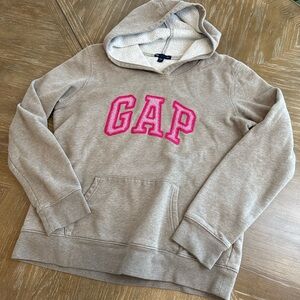 GAP Tan Hoodie with Pink Logo
